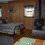 Bed and wood stove